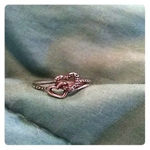 Silver and rose gold promise ring